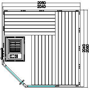 Massivsauna Alaska Corner Massblatt