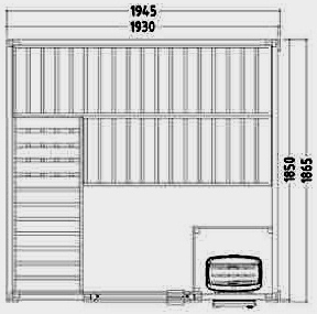 Massivsauna Basic Large Massblatt